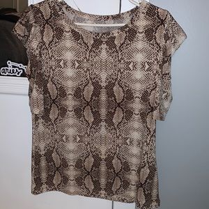 NWT New York & Company Snake Skin 1/4 Sleeve Blouse